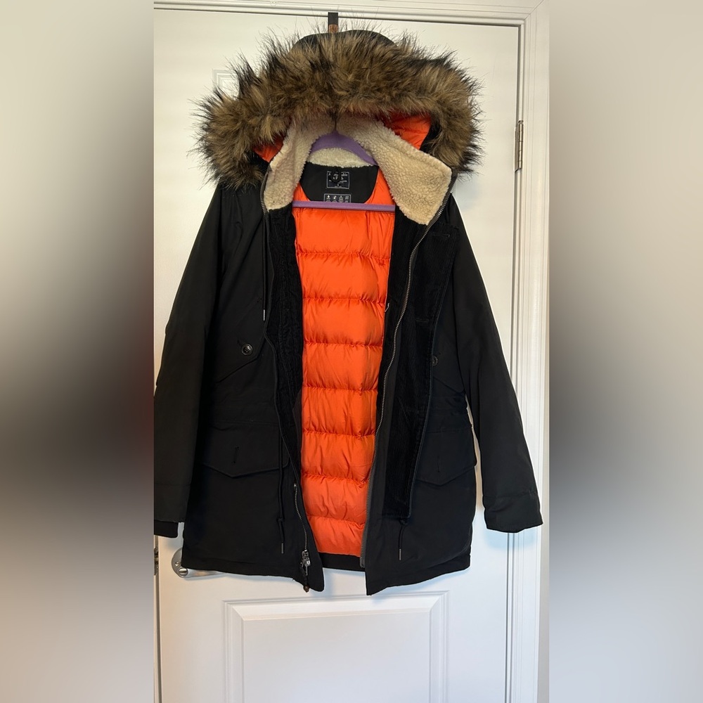 ABERCROMBIE & FITCH MENS ULTRA PARKA DOWN JACKET COAT BLACK